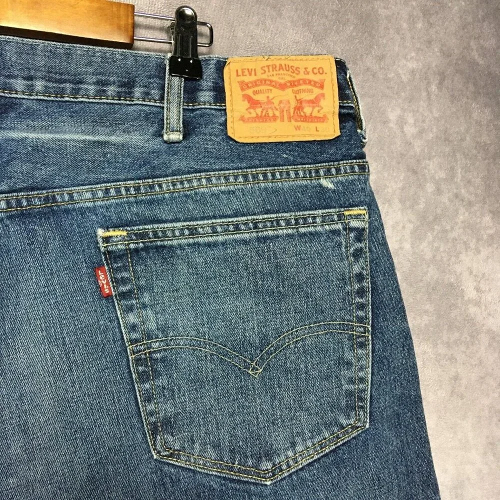 Levis Mens‎ 569 Loose Straight Fit Blue Jeans size 42x30 Cotton Denim Pants